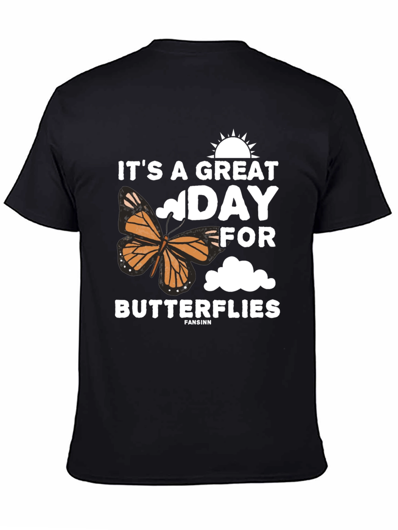 Its a Great Day for Butterflies Black T-Shirt