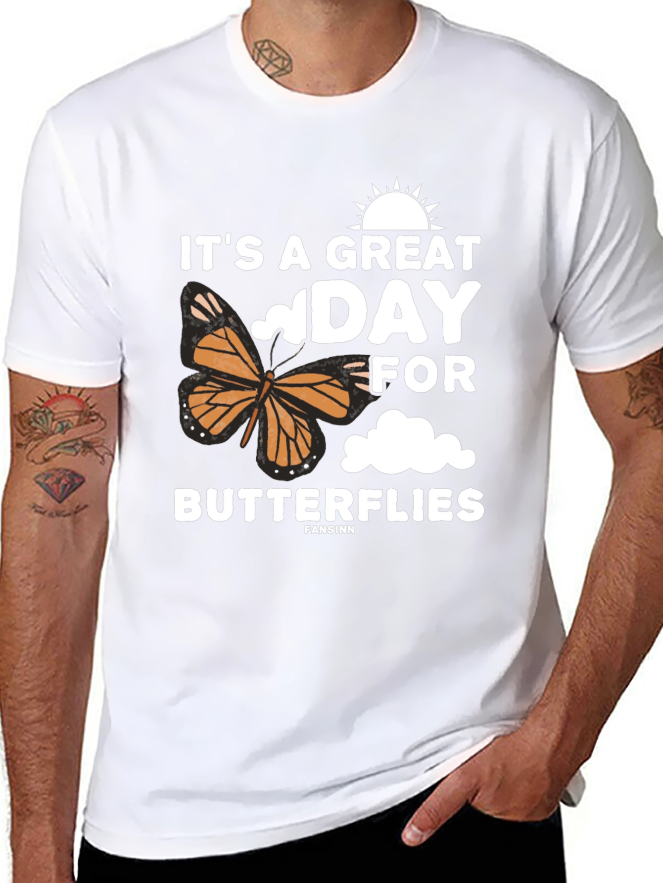 Its a Great Day for Butterflies Black T-Shirt