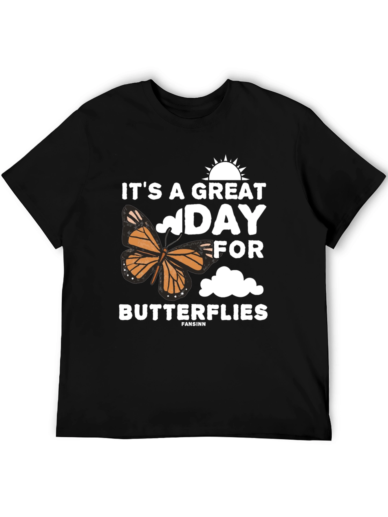 Its a Great Day for Butterflies Black T-Shirt