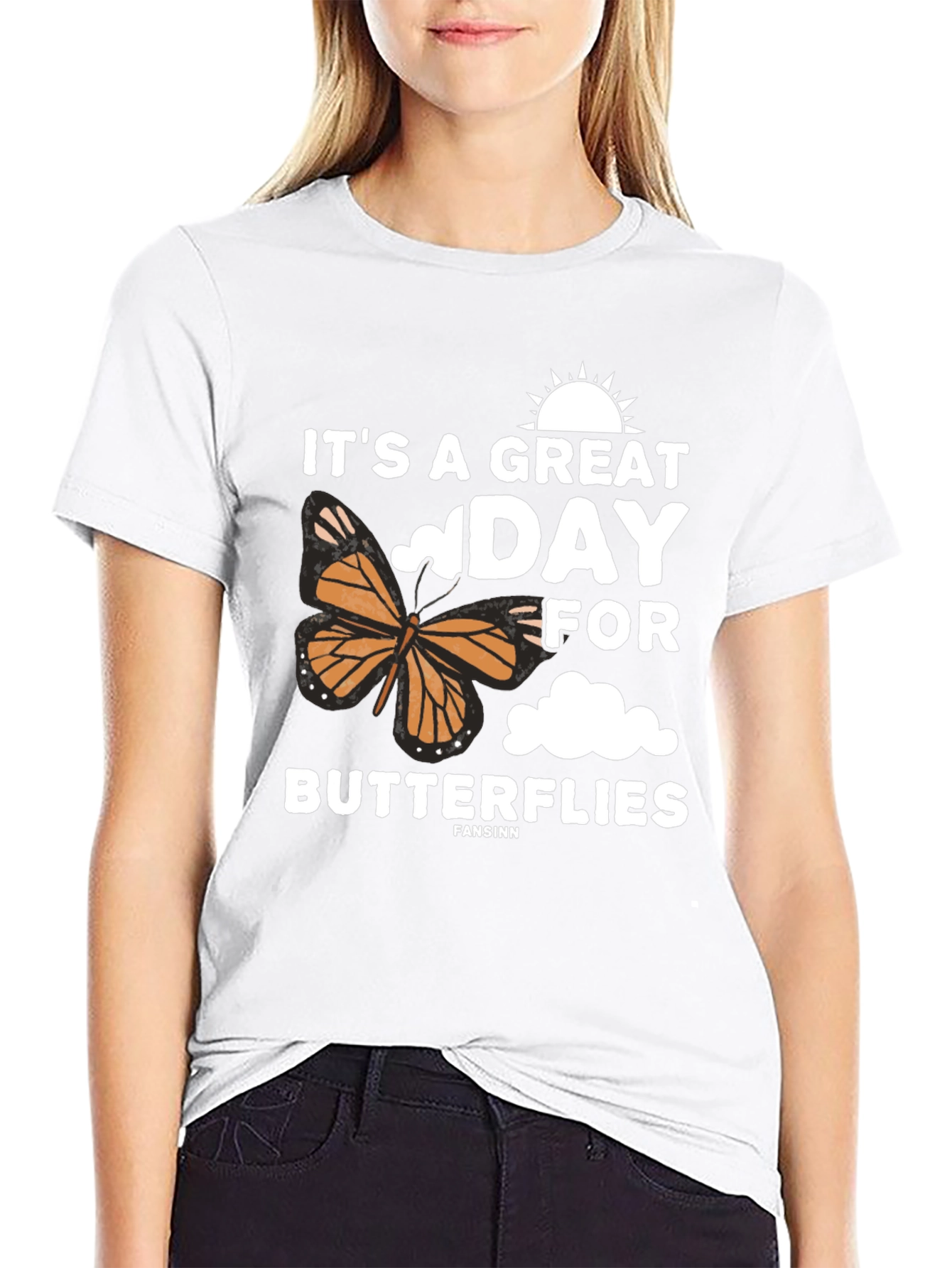 Its a Great Day for Butterflies Black T-Shirt