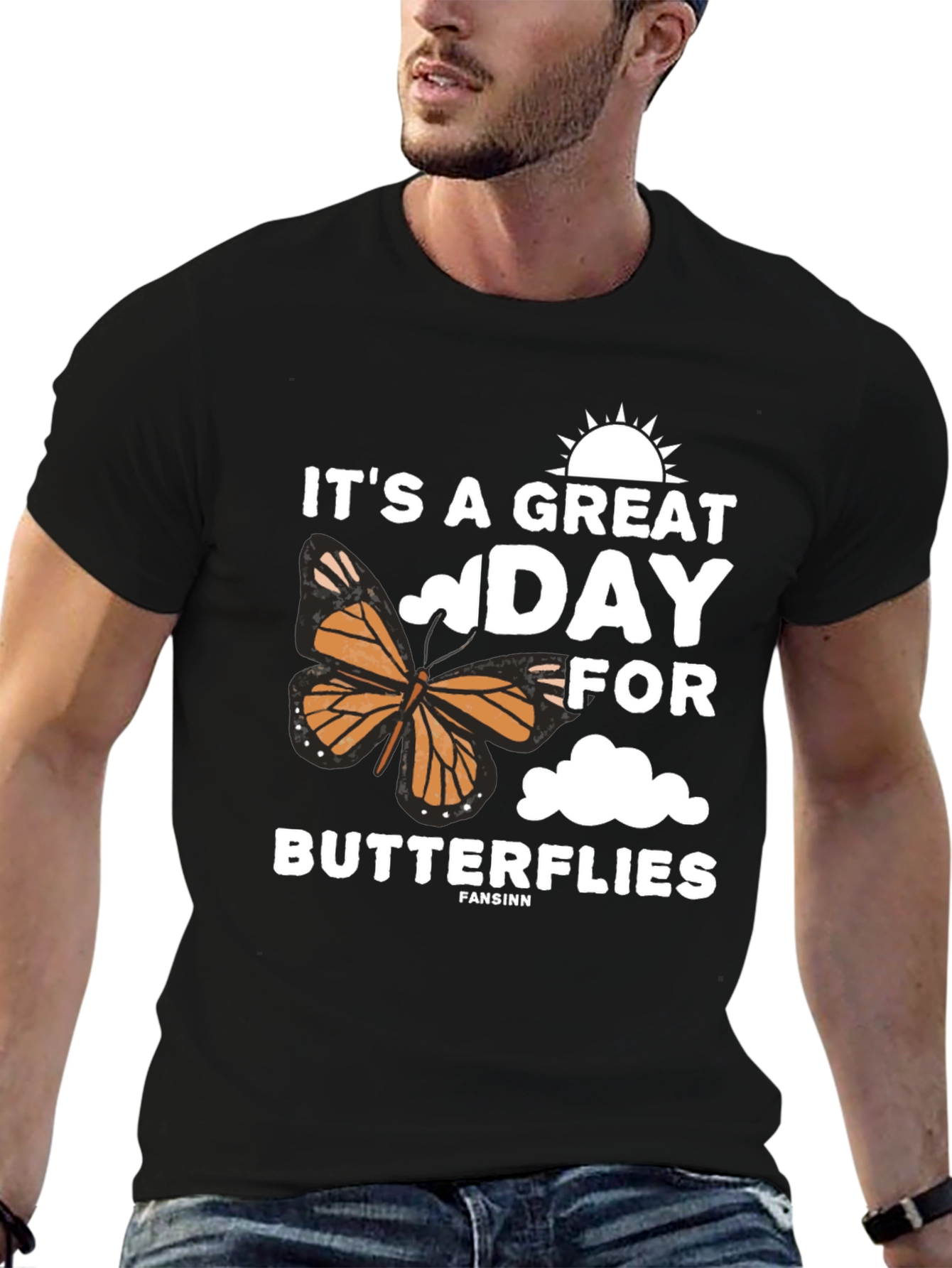 Its a Great Day for Butterflies Black T-Shirt