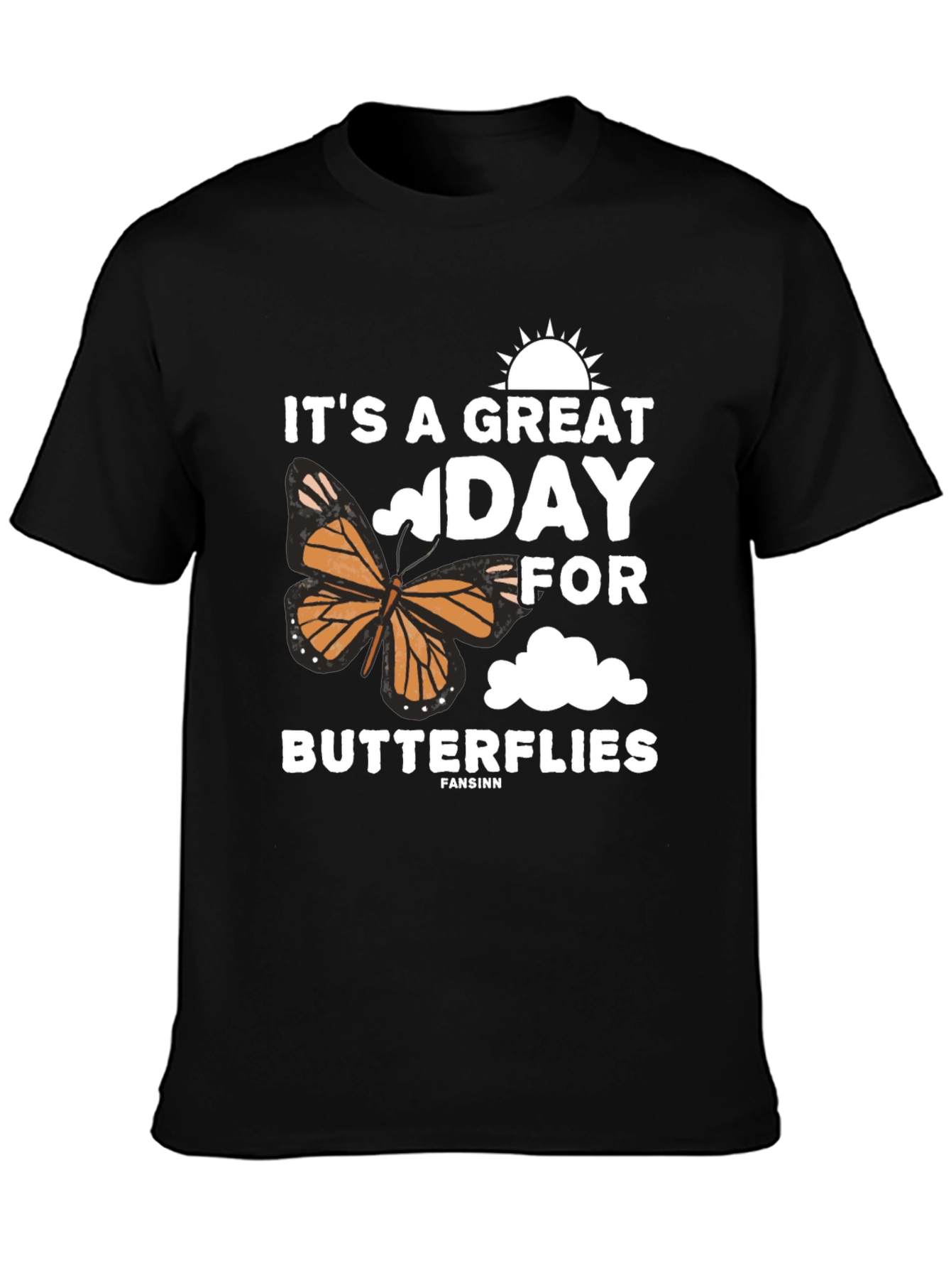 Its a Great Day for Butterflies Black T-Shirt