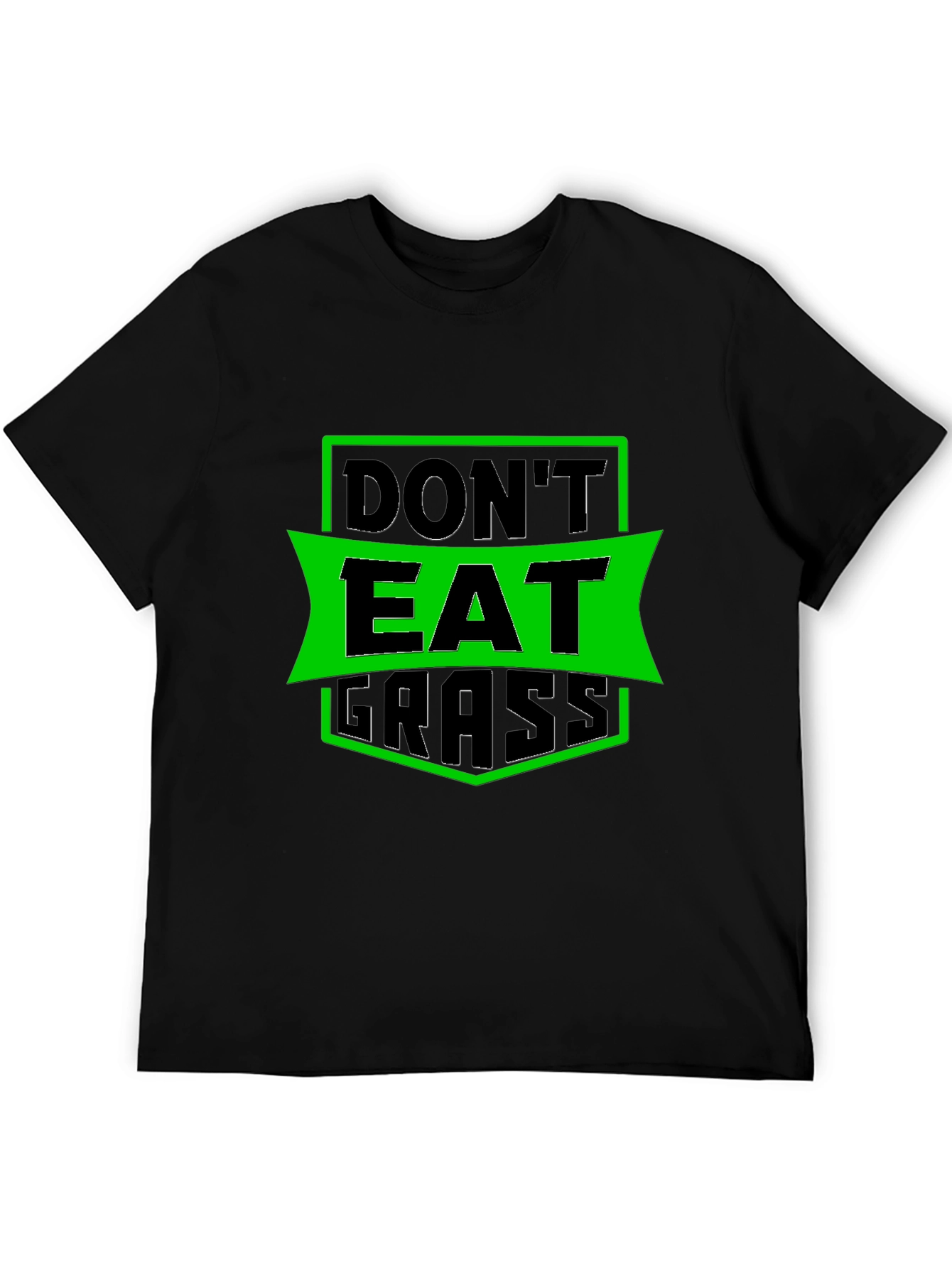 Dont Eat Grass Graphic T-Shirt - Black