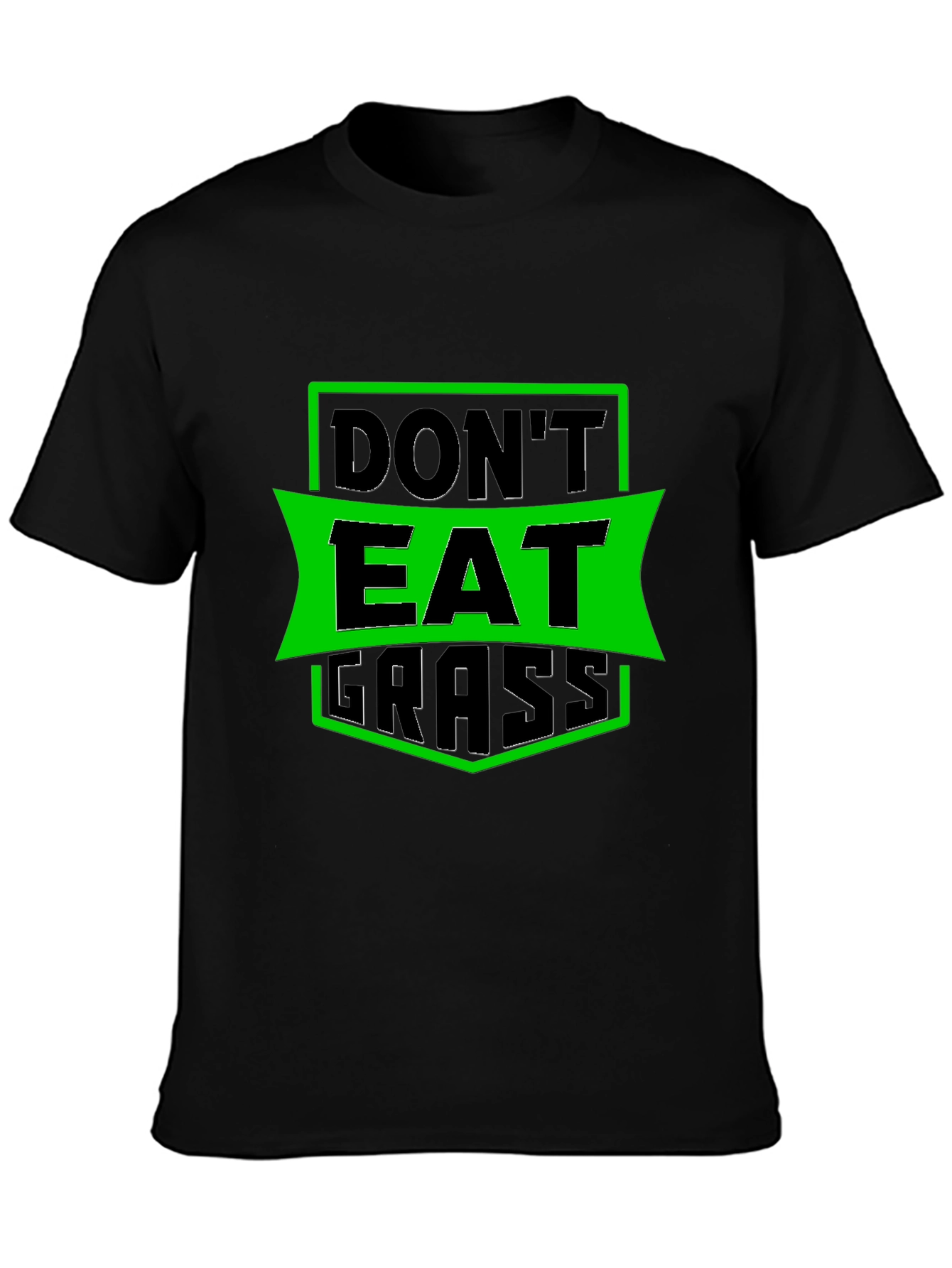 Dont Eat Grass Graphic T-Shirt - Black