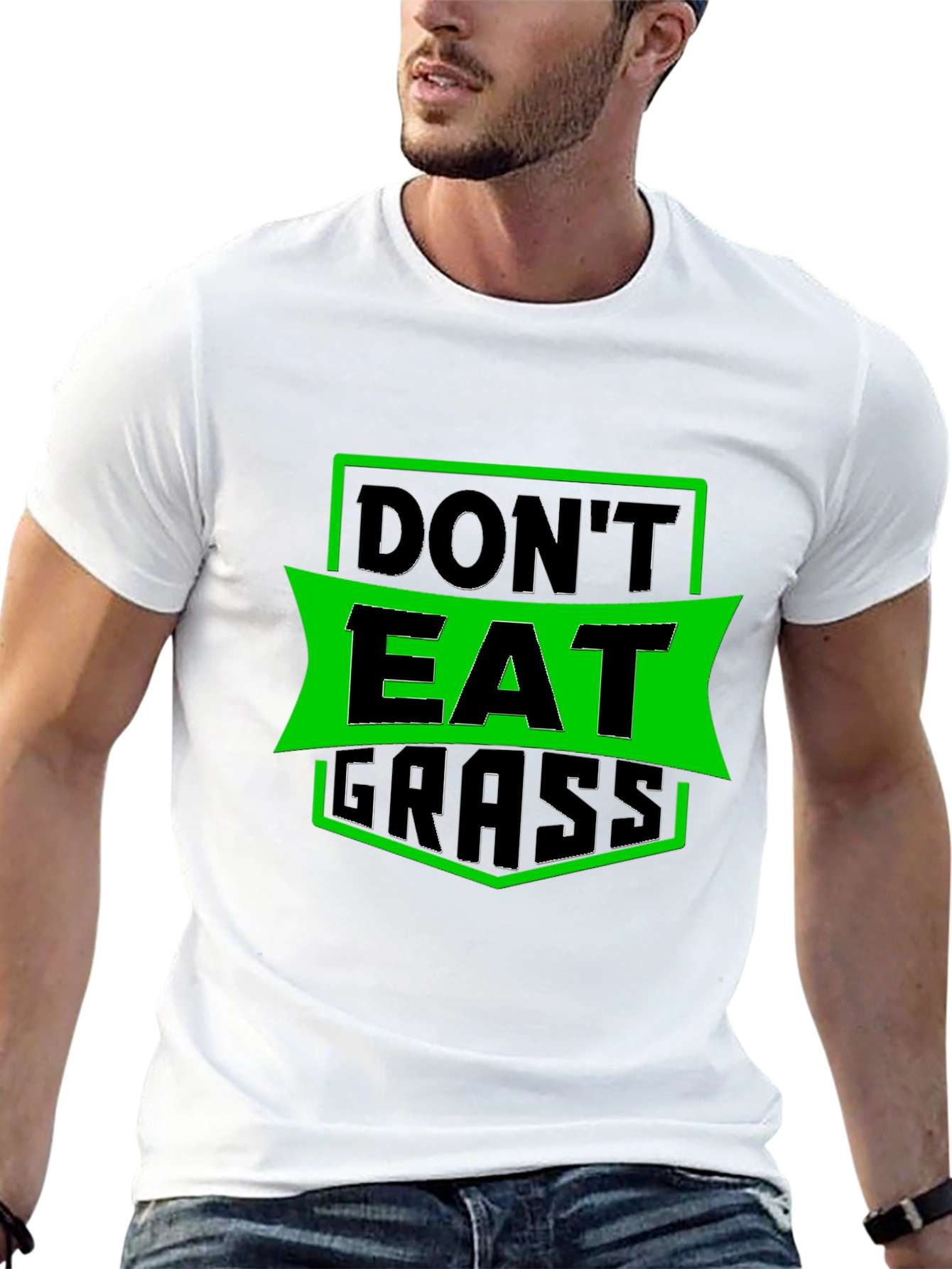 Dont Eat Grass Graphic T-Shirt - Black