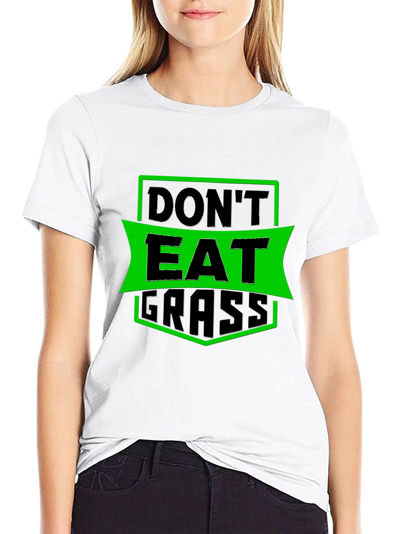Dont Eat Grass Graphic T-Shirt - Black