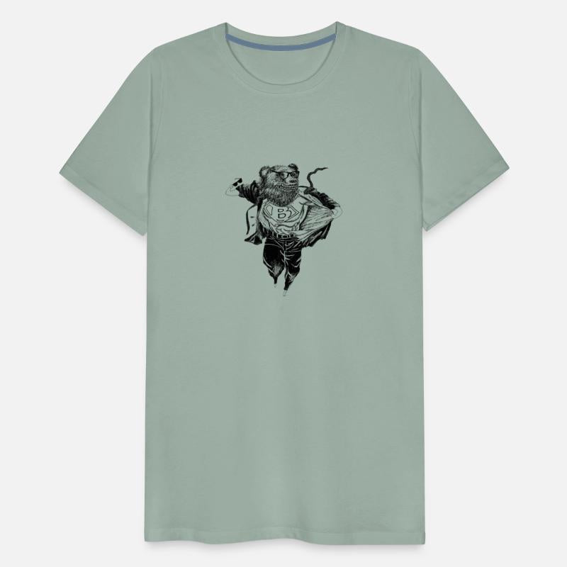 Bear, Grizzly, black, Super Hero! Parody Fun art!