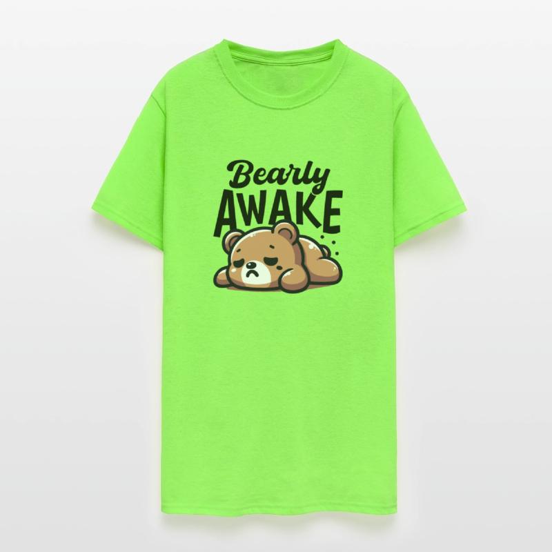 Bearly Awake Tired Bear Pun Funny Laziness Kawaii