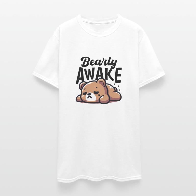 Bearly Awake Tired Bear Pun Funny Laziness Kawaii