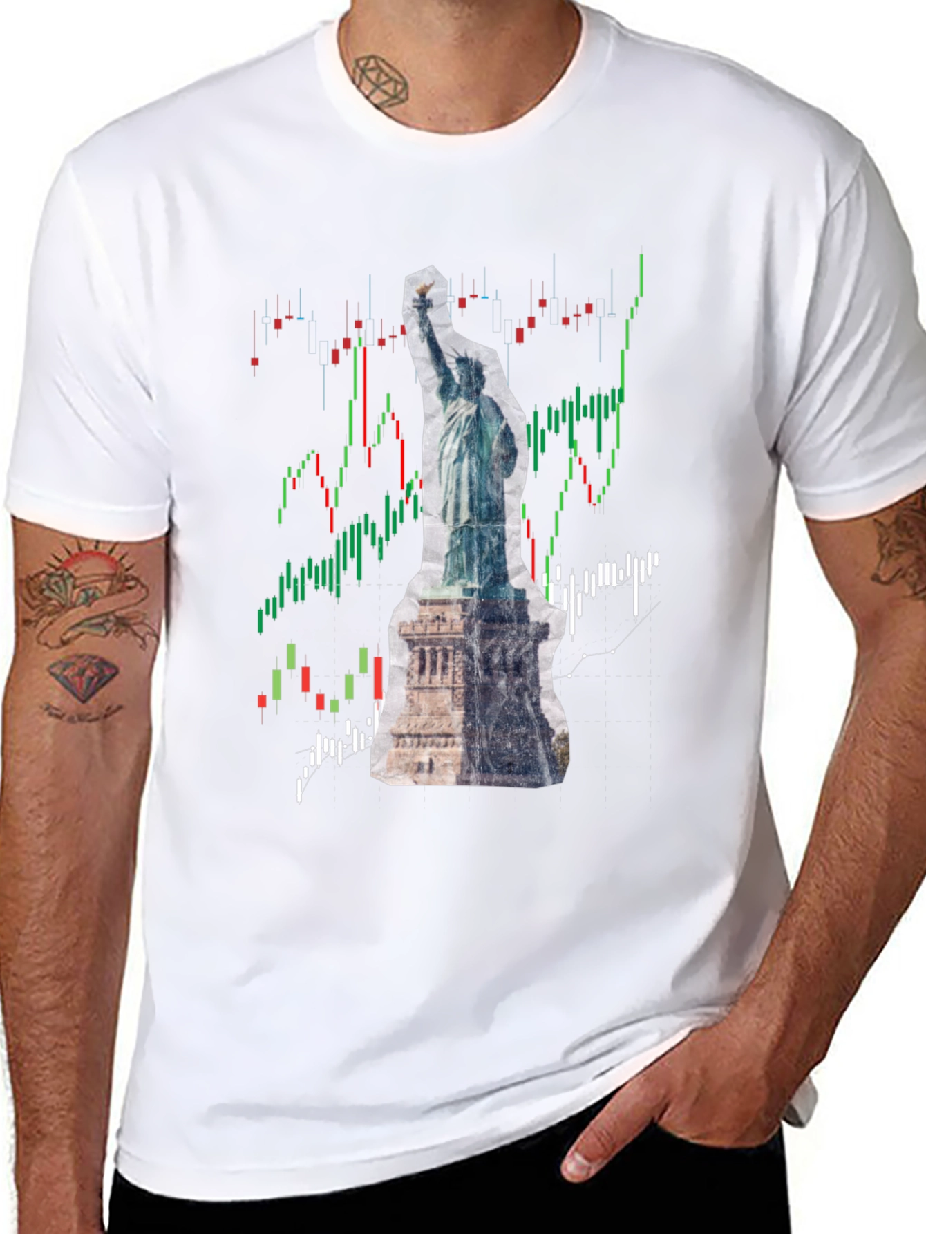 Statue of Liberty Stock Chart Graphic Tee