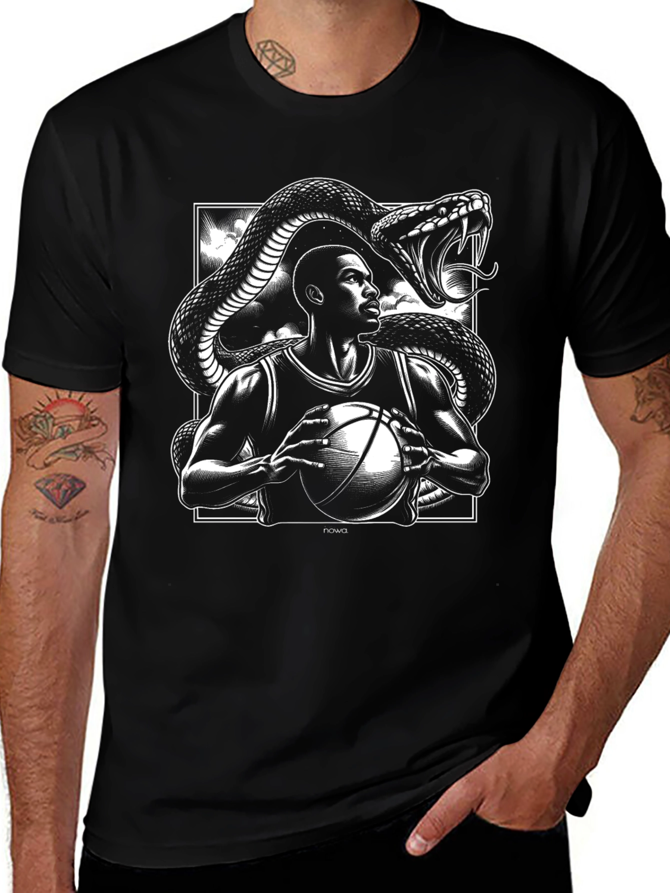 Basketball Player and Snake Graphic Tee