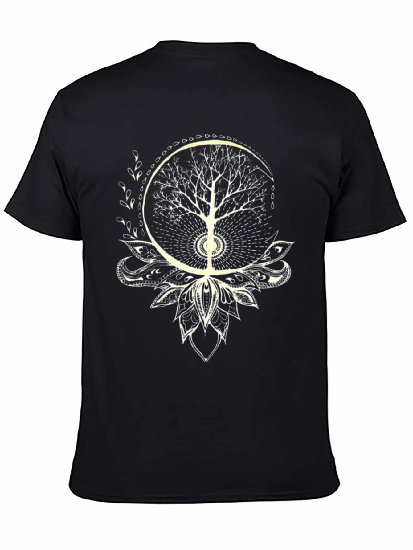 Tree of Life Lotus Graphic Tee - Black
