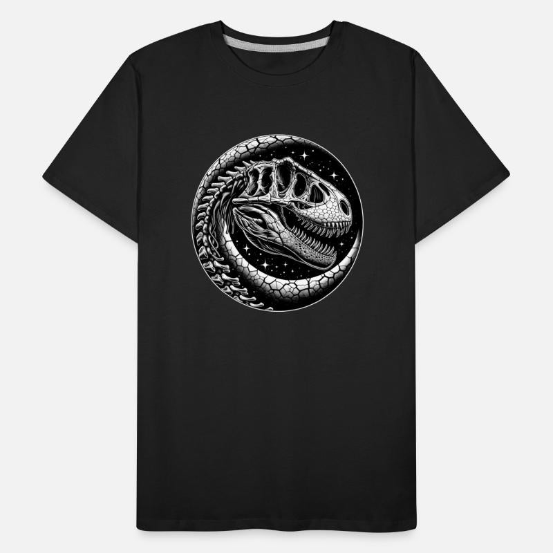 Black and white dinosaur skeleton for dino fans