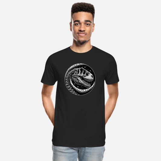 Black and white dinosaur skeleton for dino fans