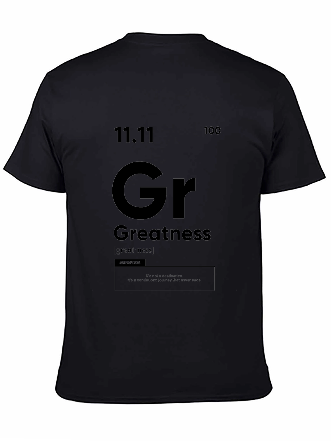 Greatness Graphic Tee - Periodic Table Style Black T-Shirt
