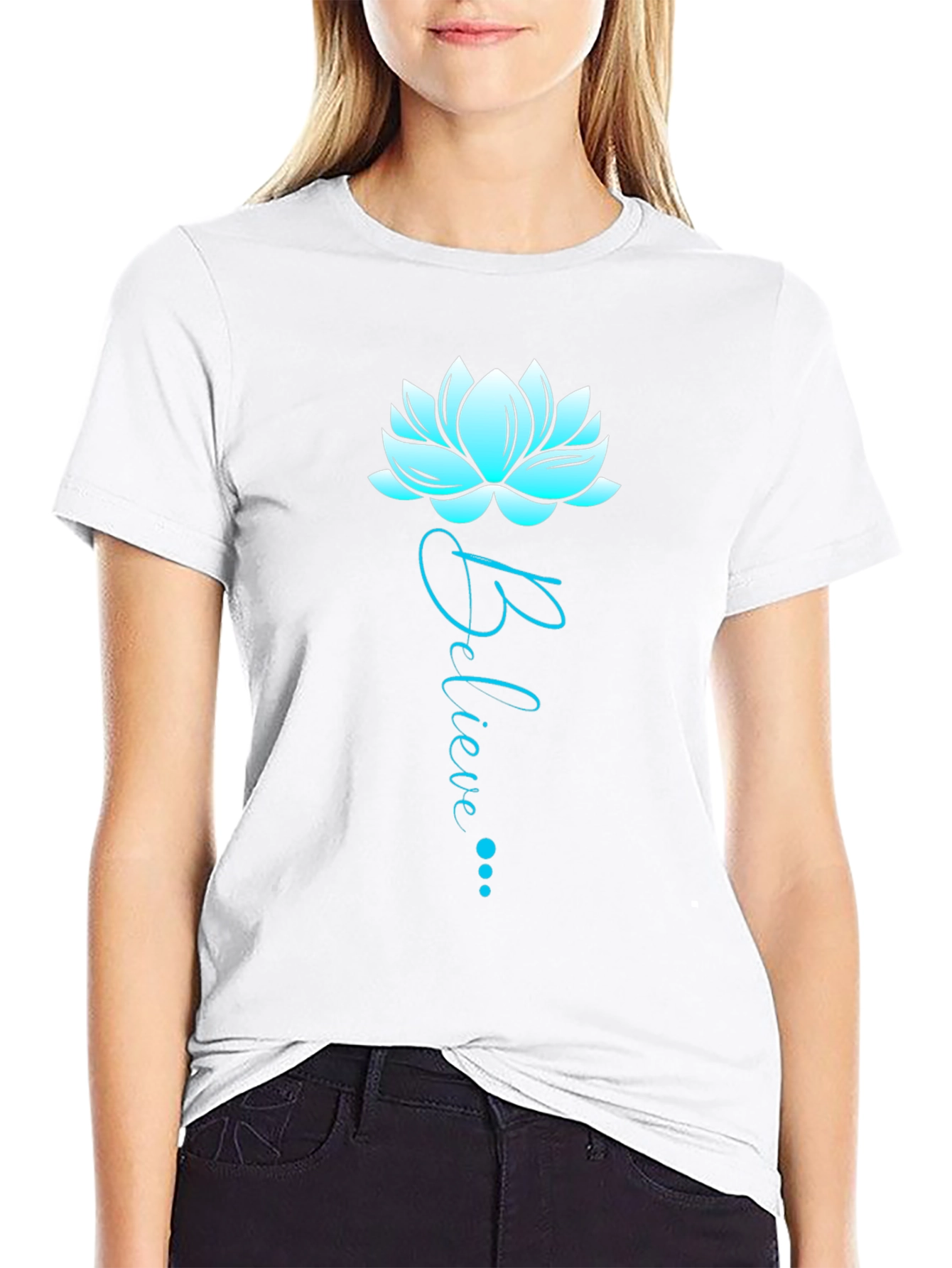 Believe Lotus Graphic Tee - Soft Cotton Blend