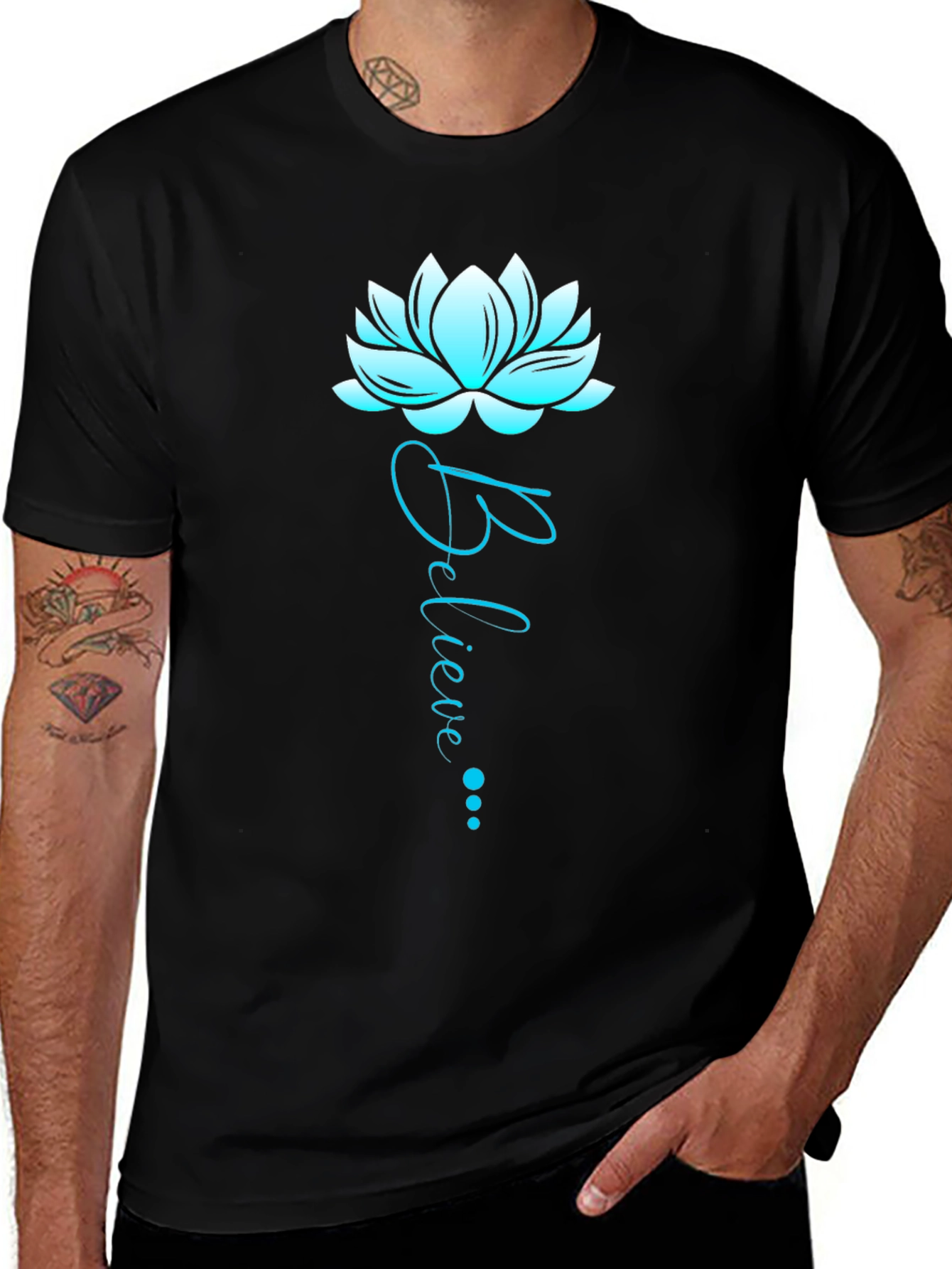 Believe Lotus Graphic Tee - Soft Cotton Blend