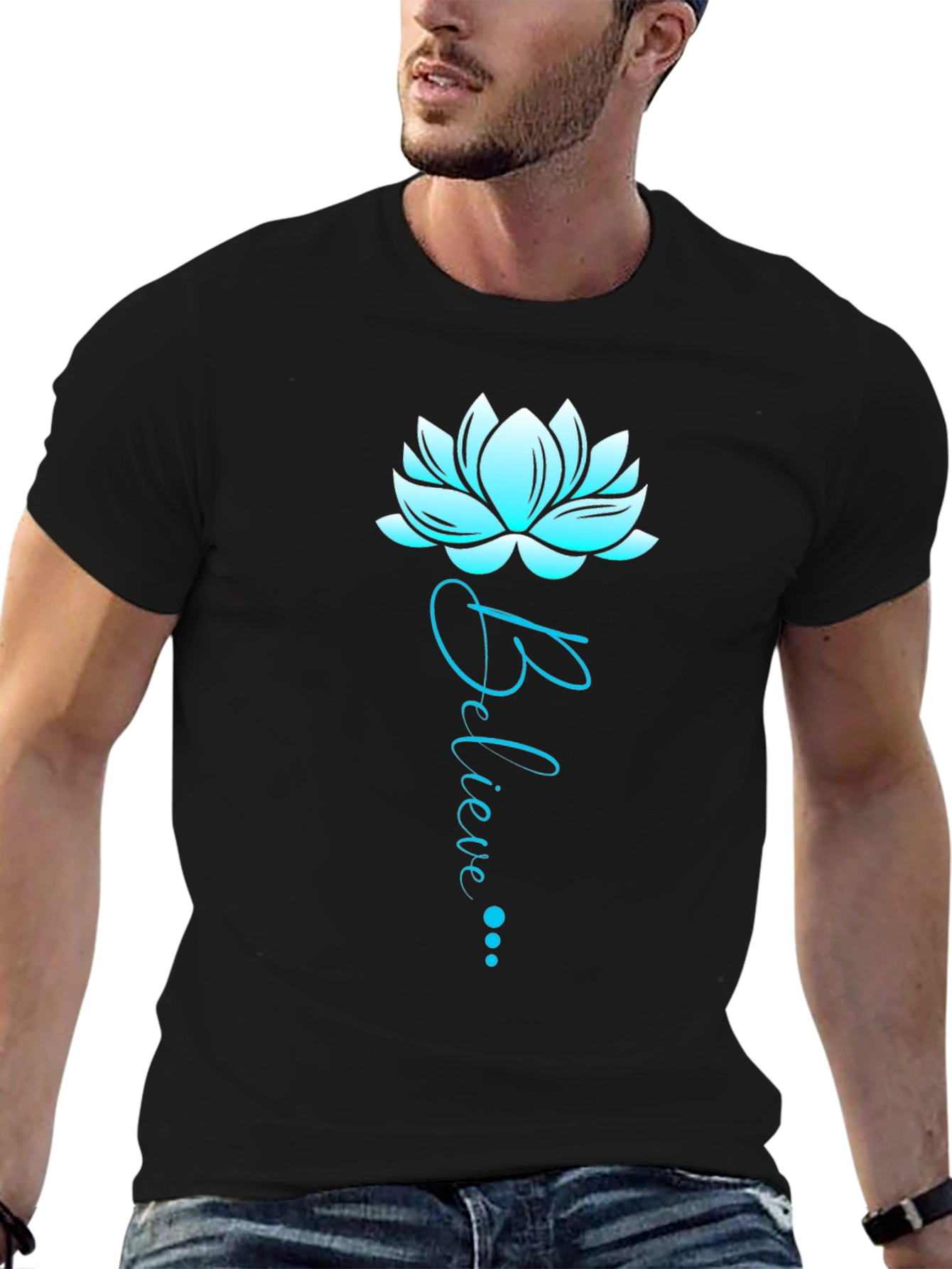 Believe Lotus Graphic Tee - Soft Cotton Blend