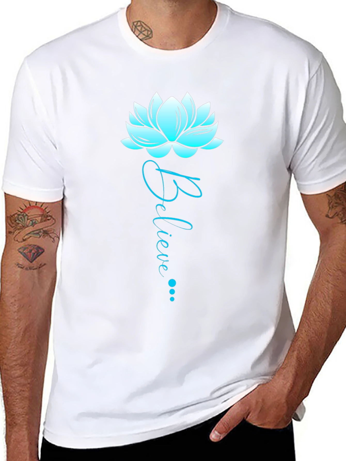 Believe Lotus Graphic Tee - Soft Cotton Blend
