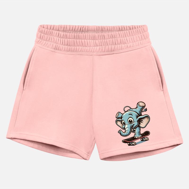 blue cartoon elephant on skateboard