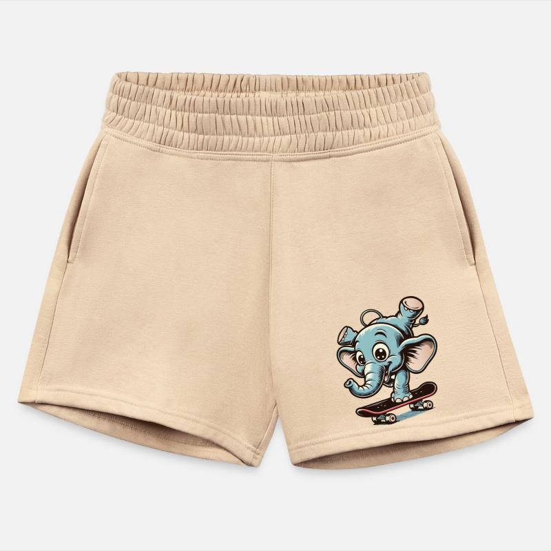 blue cartoon elephant on skateboard