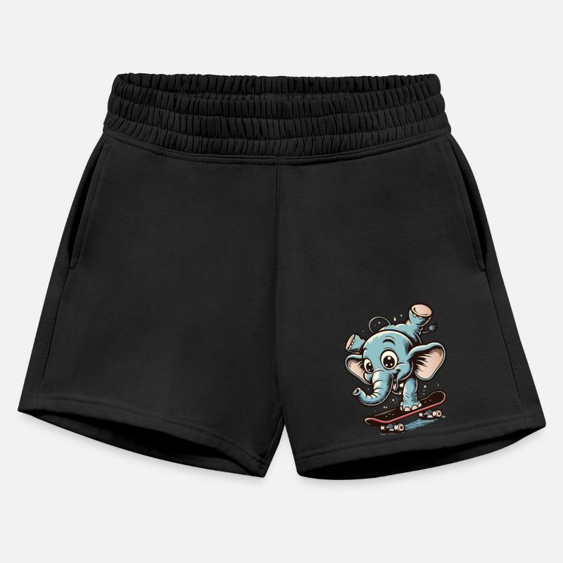 blue cartoon elephant on skateboard