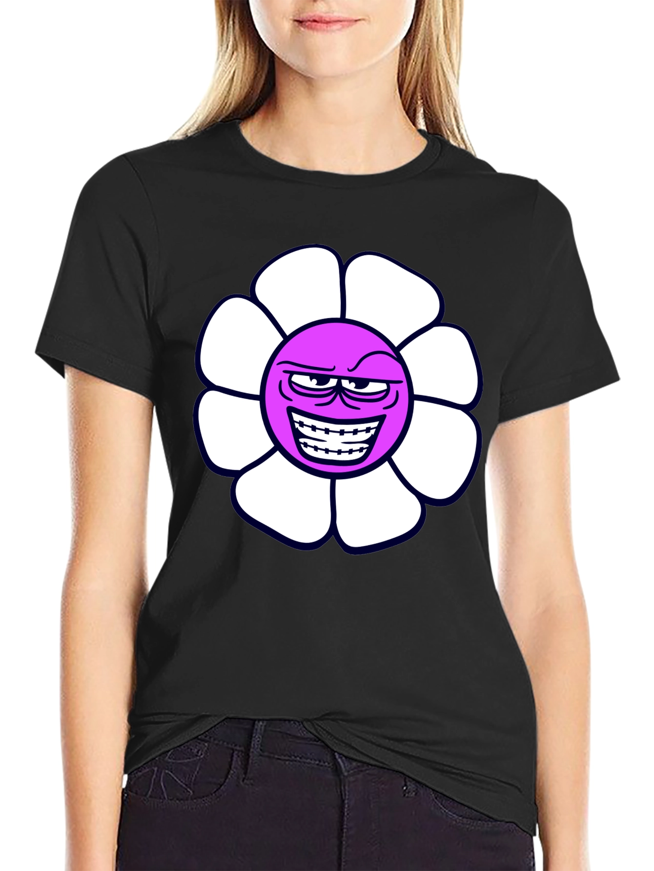 Evil Flower Graphic T-Shirt - Black