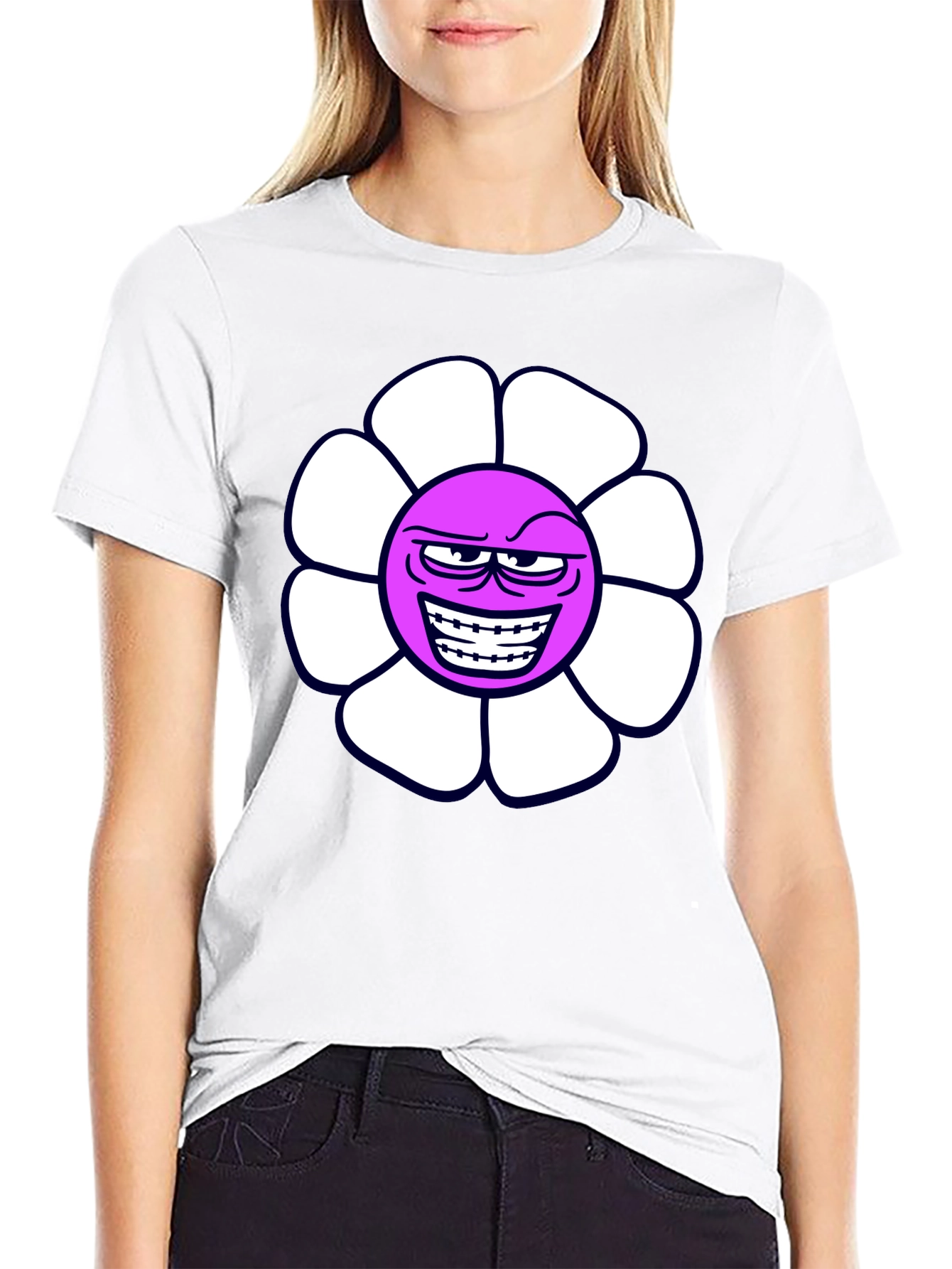 Evil Flower Graphic T-Shirt - Black