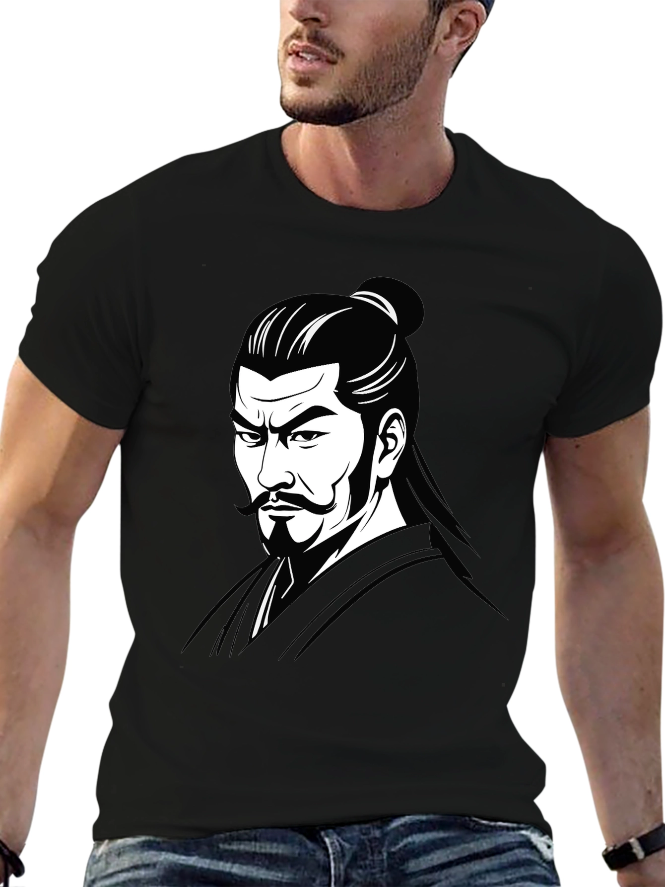Samurai Warrior Graphic Print T-Shirt