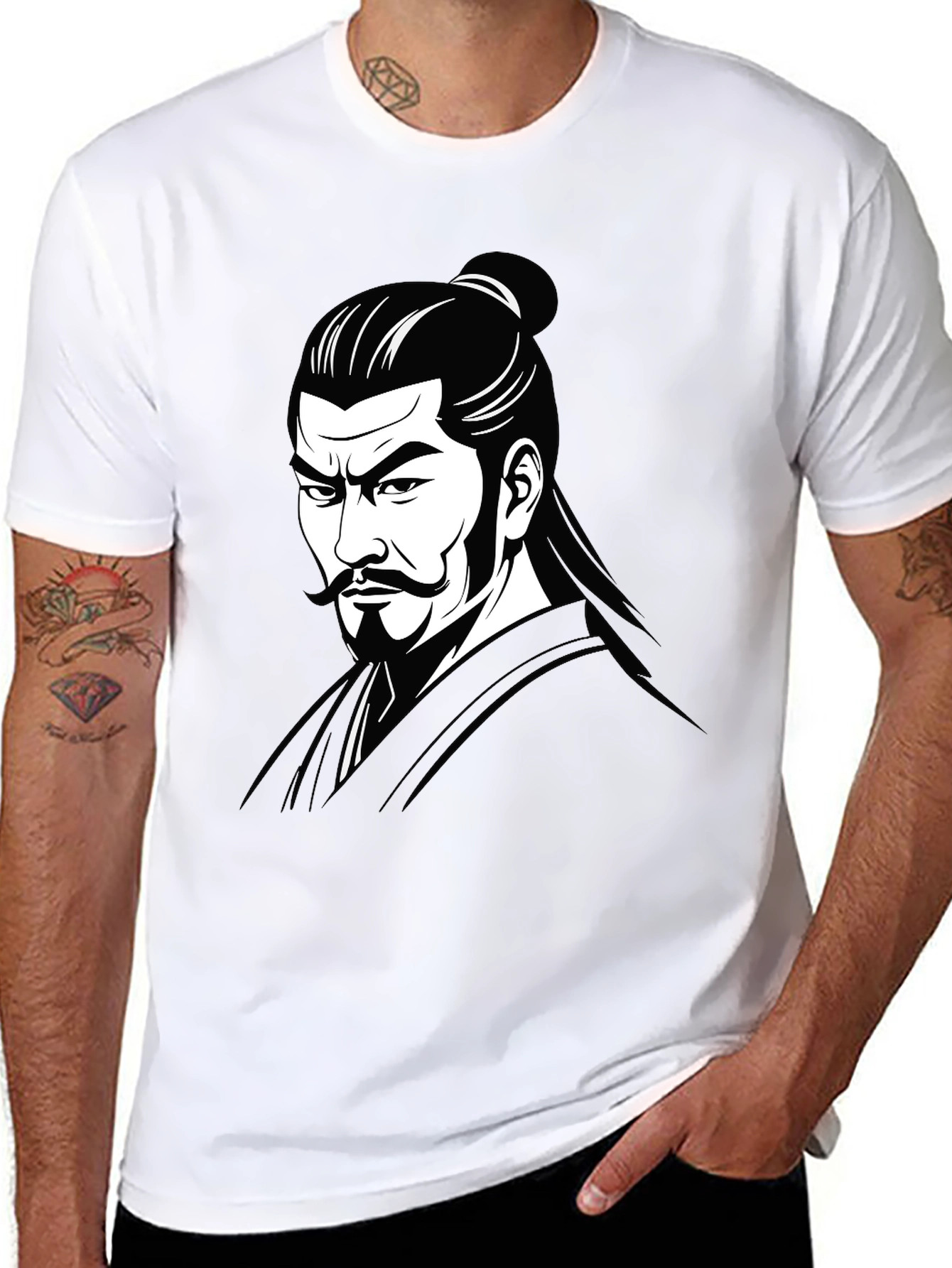 Samurai Warrior Graphic Print T-Shirt