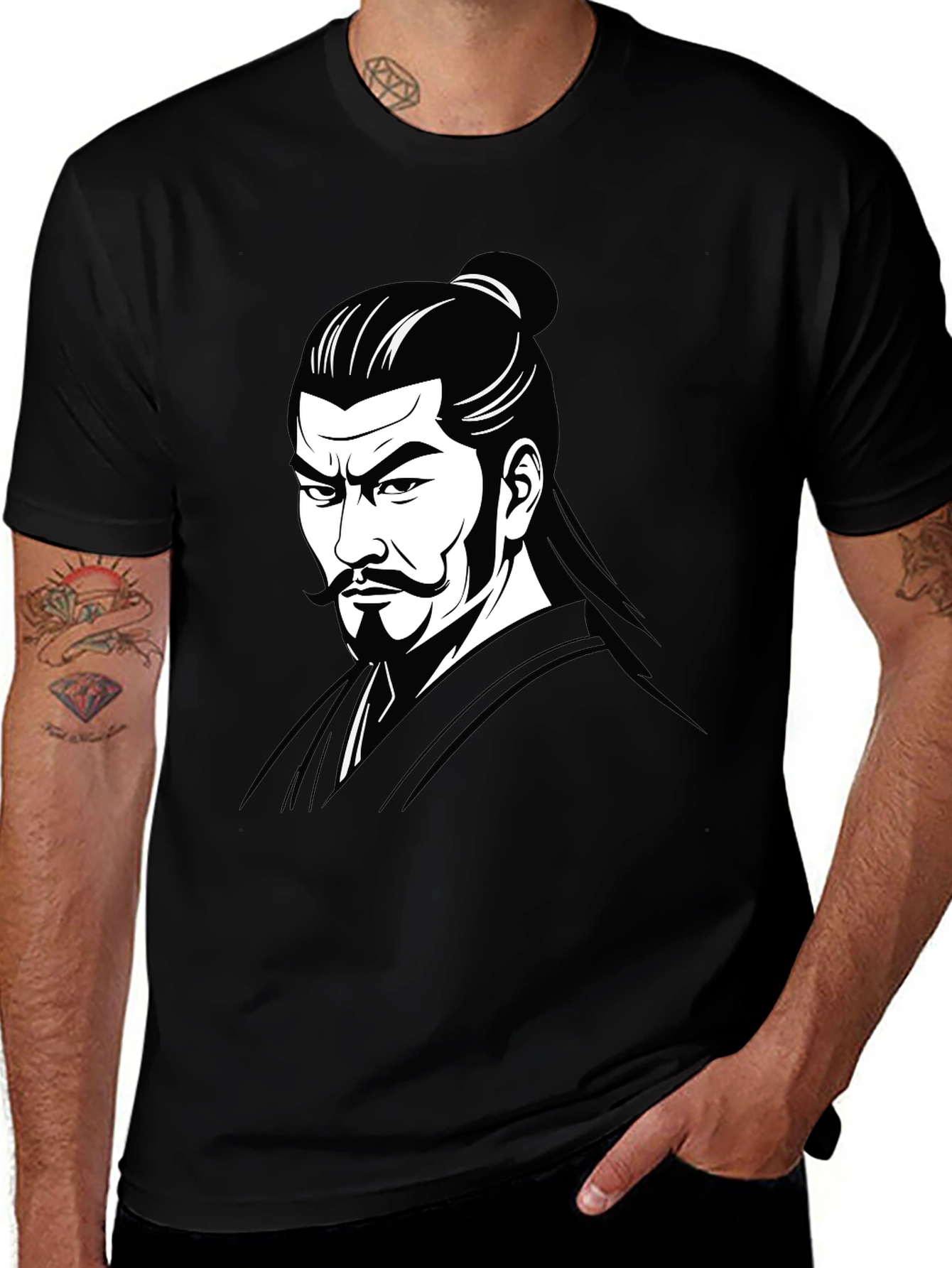Samurai Warrior Graphic Print T-Shirt