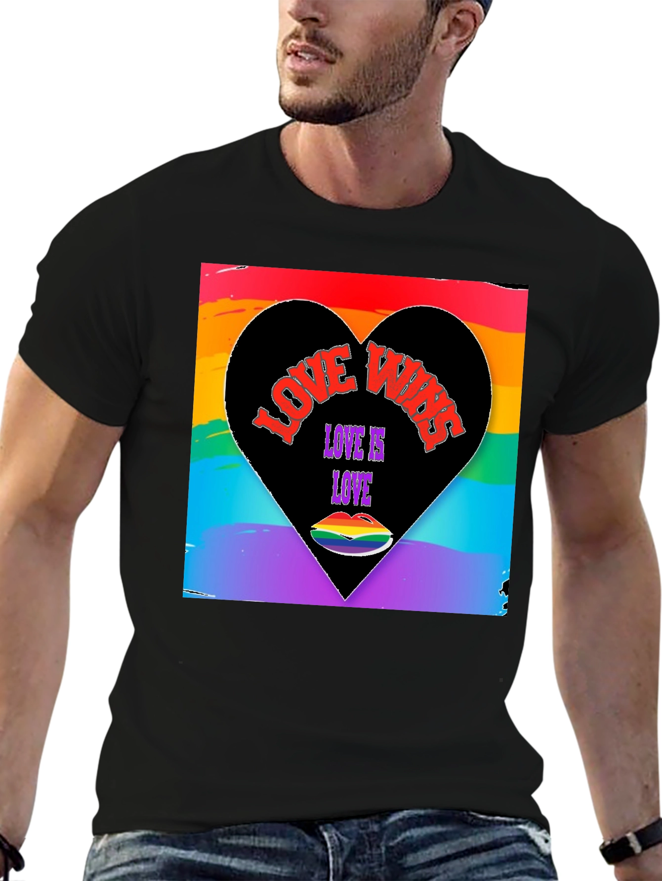 Love Vibes T-Shirt - Rainbow Pride Design