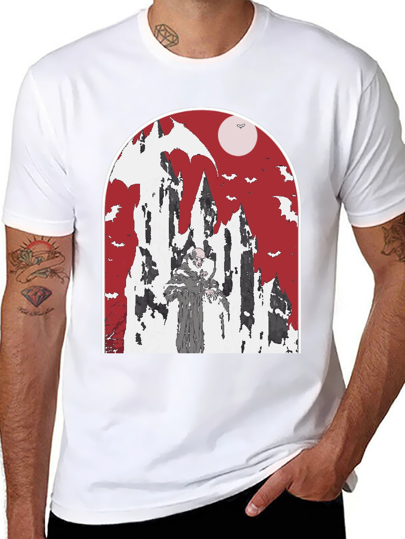 Vampire Castle T-Shirt - Spooky Halloween Tee