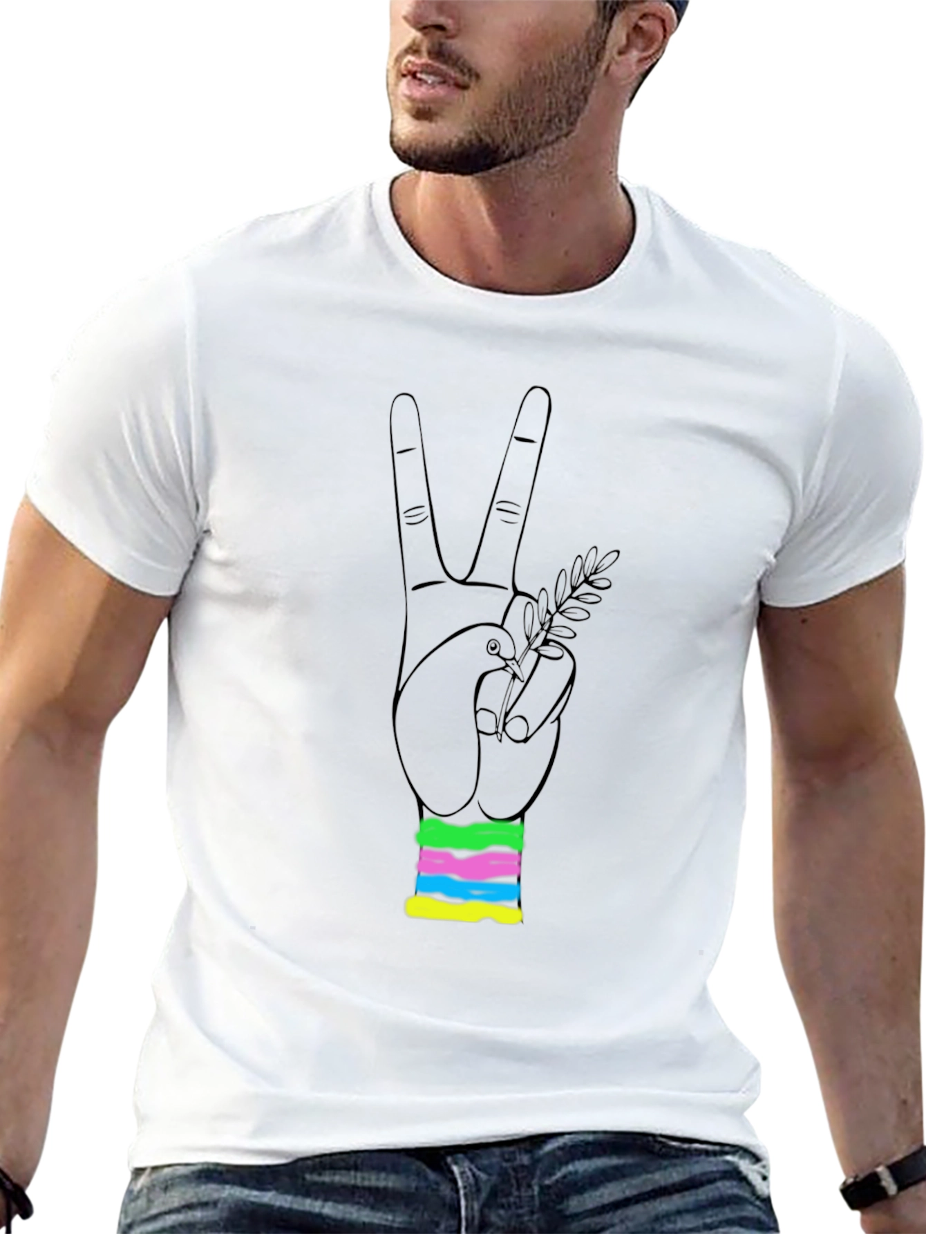 Peace Dove Graphic Black T-Shirt