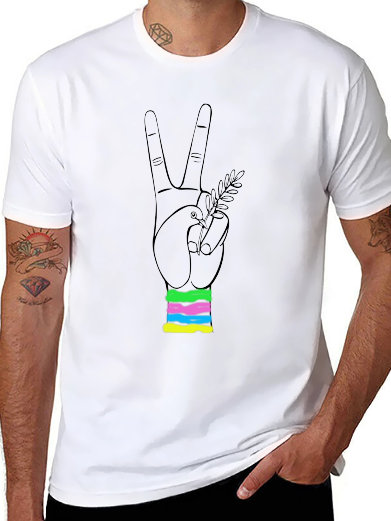 Peace Dove Graphic Black T-Shirt