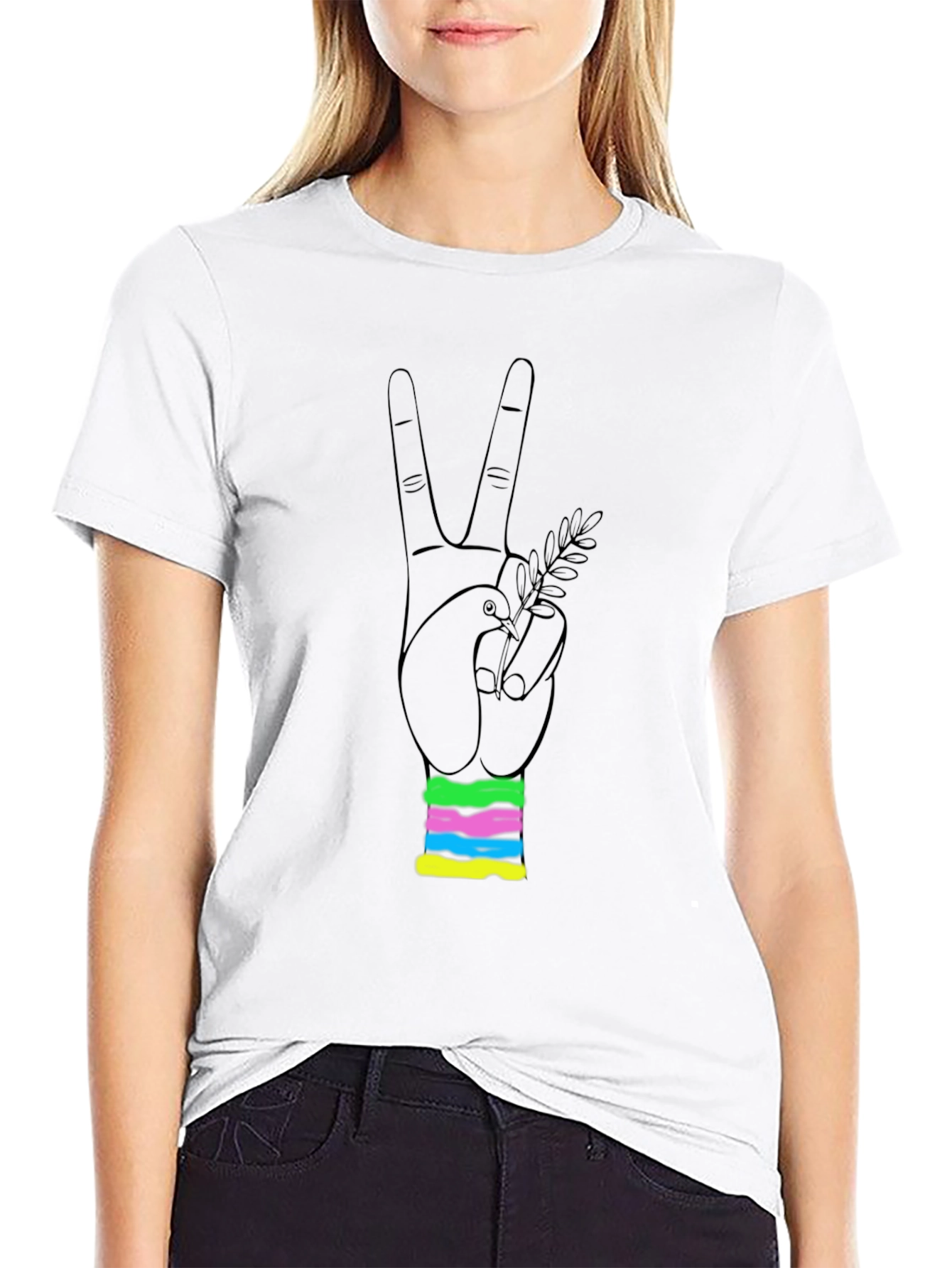 Peace Dove Graphic Black T-Shirt