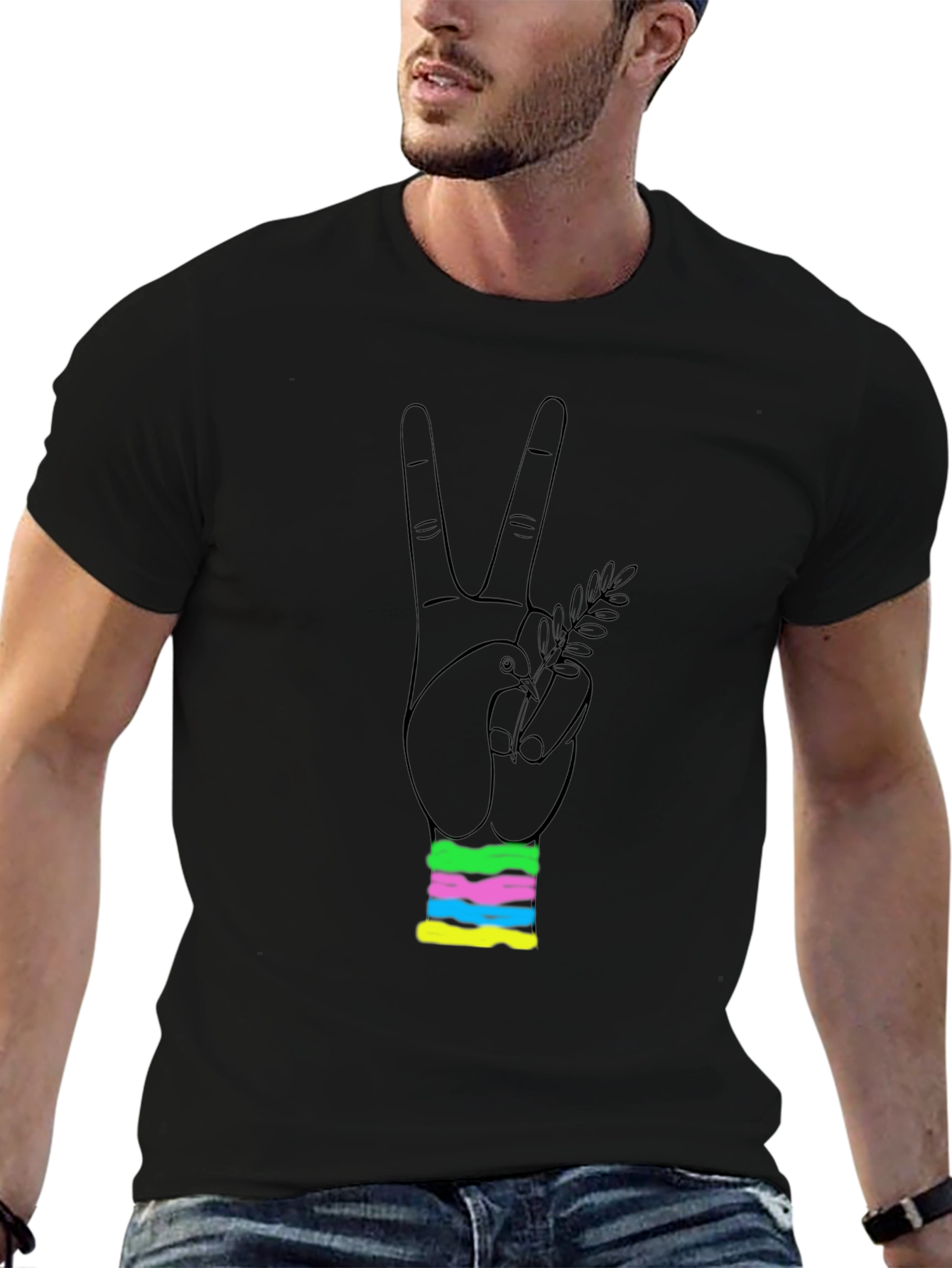 Peace Dove Graphic Black T-Shirt