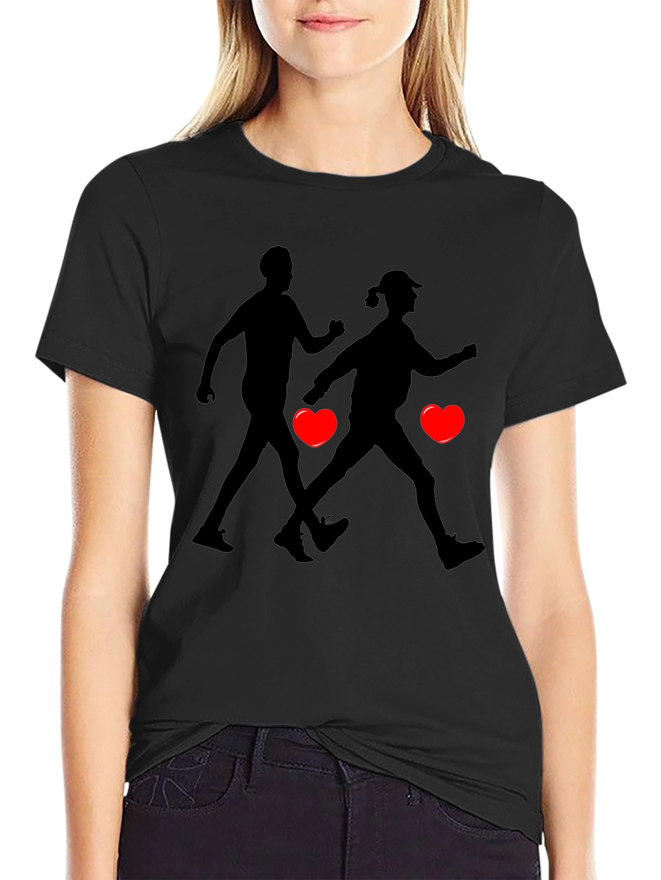 Run for Love Black Graphic Tee