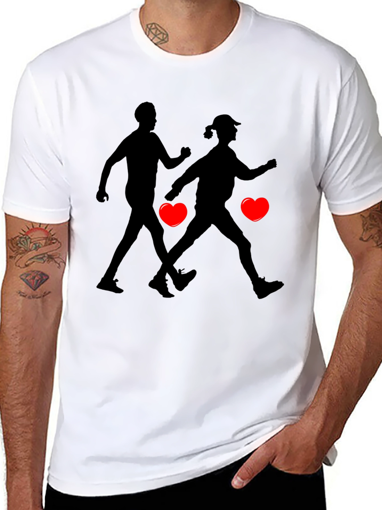 Run for Love Black Graphic Tee