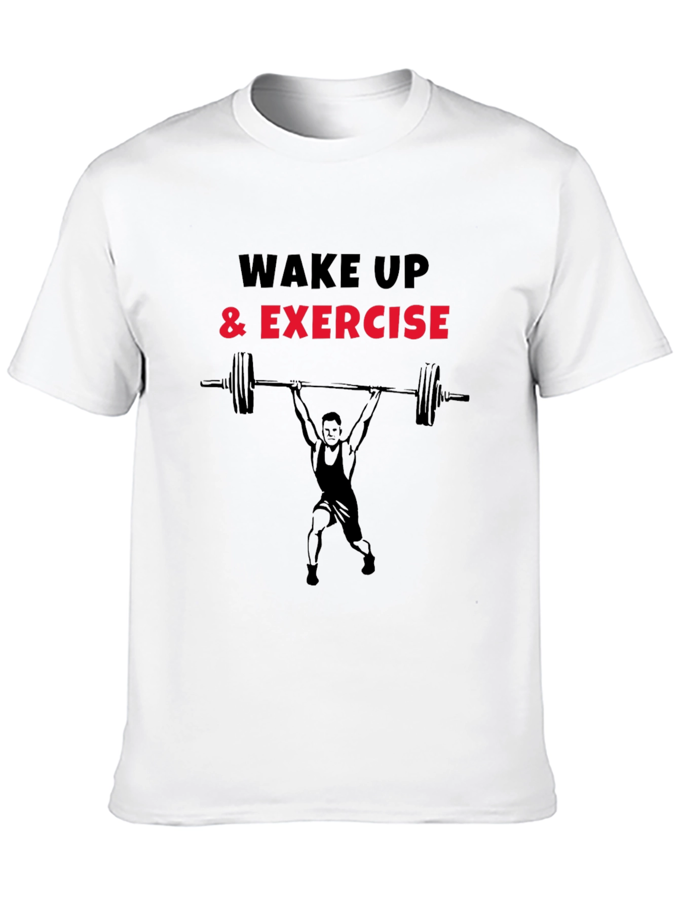 Wake Up & Exercise Black Graphic T-Shirt