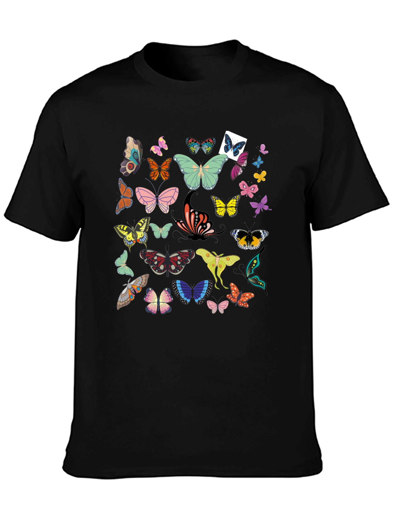 Butterfly Graphic Print Black T-Shirt