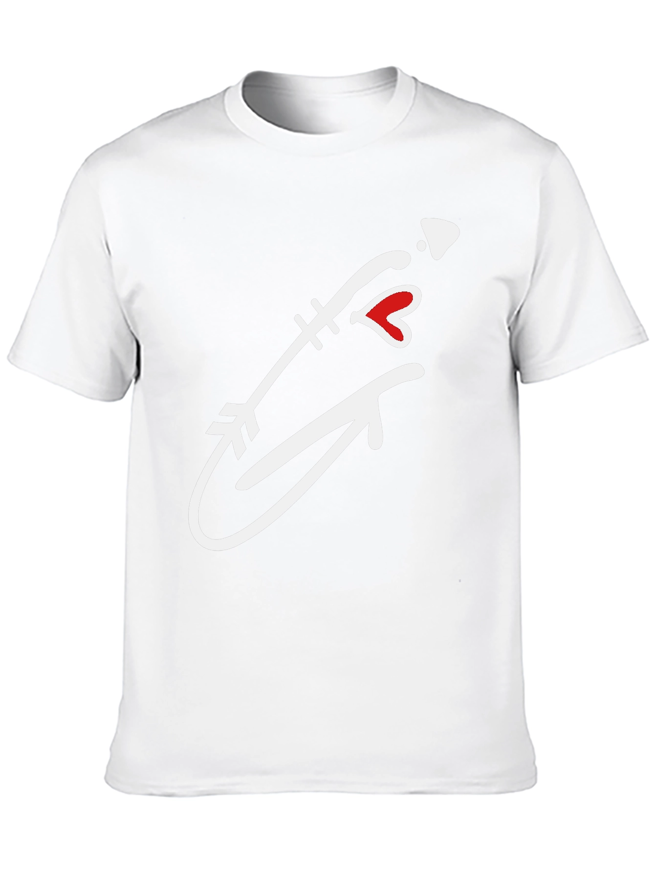 Arrow Heart Graphic Tee - Casual Black T-Shirt