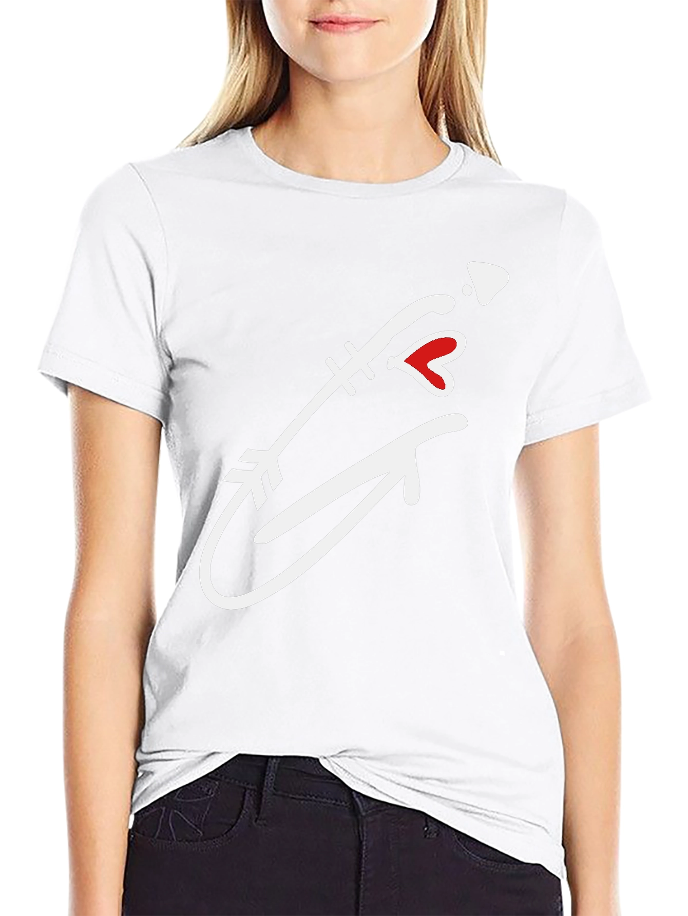 Arrow Heart Graphic Tee - Casual Black T-Shirt