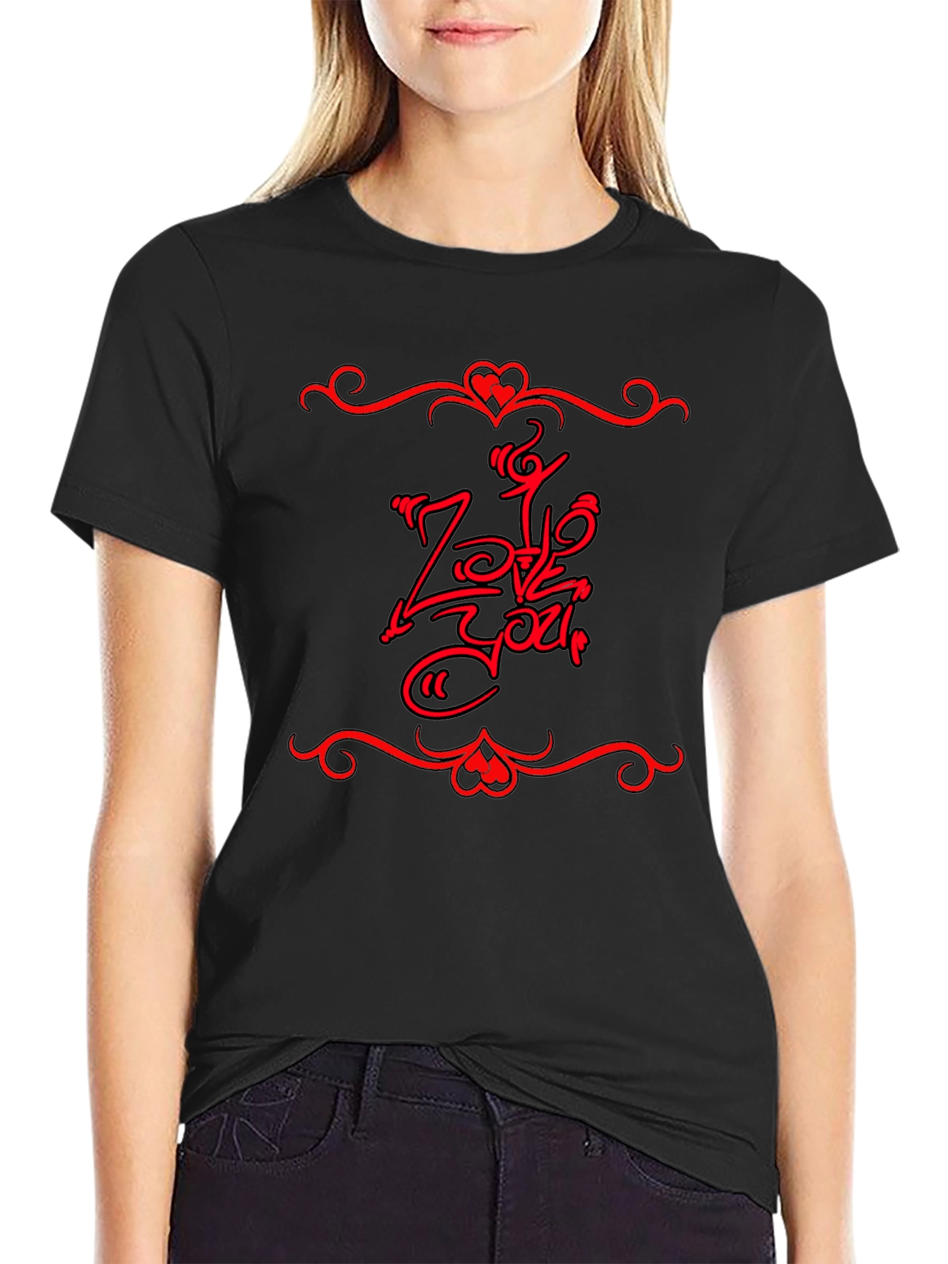 Love You Graphic Tee - Mens Black T-Shirt