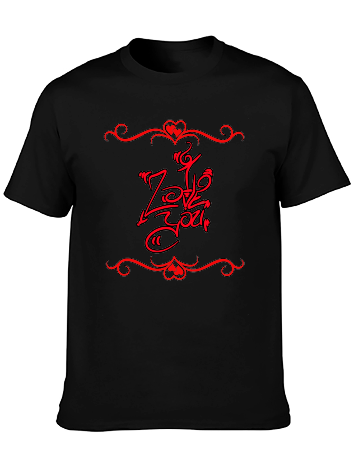 Love You Graphic Tee - Mens Black T-Shirt
