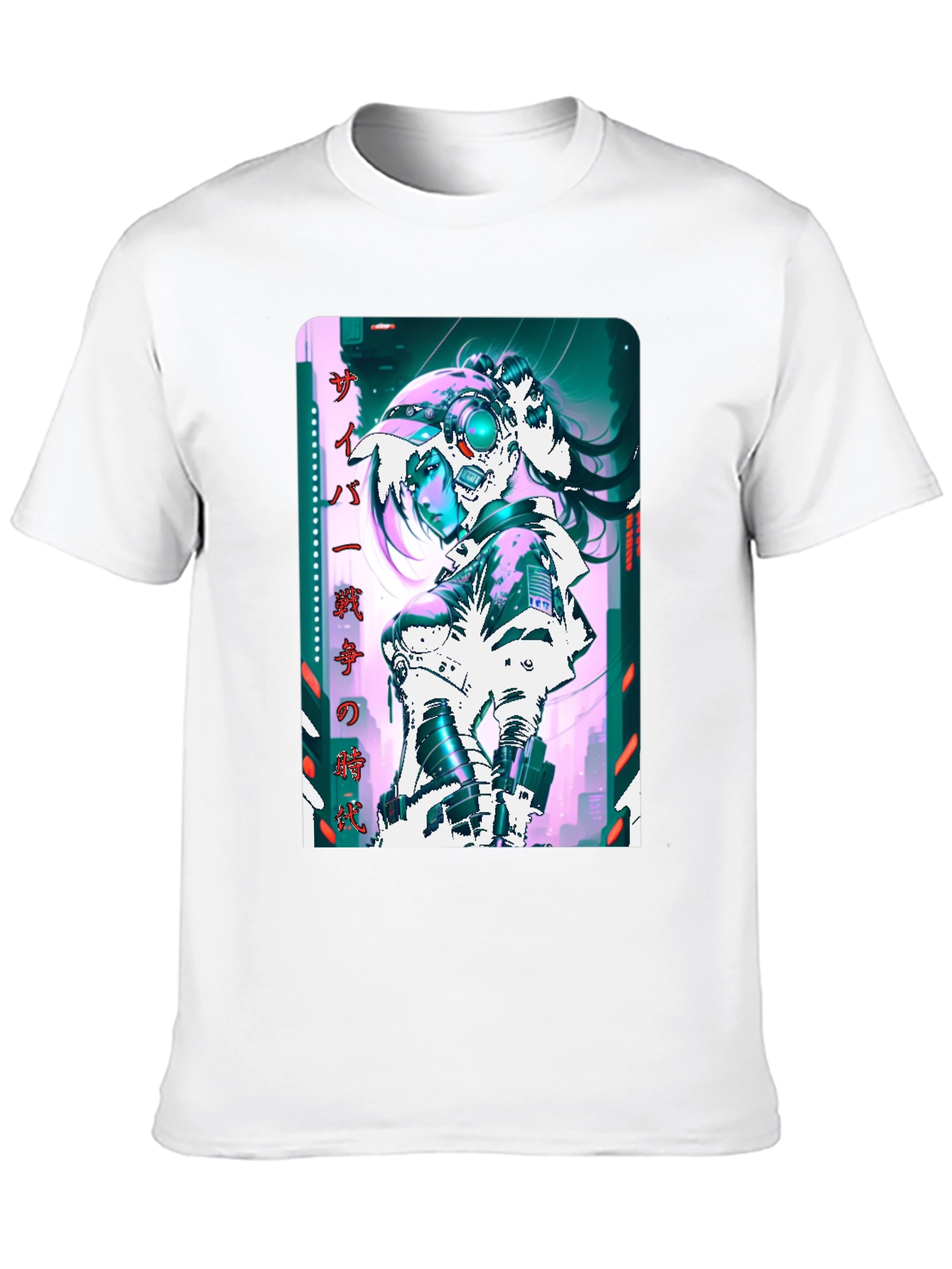 Cyberpunk Anime Girl Graphic T-Shirt