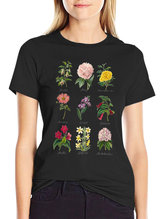 Floral Botanical T-Shirt - Vintage Flower Print