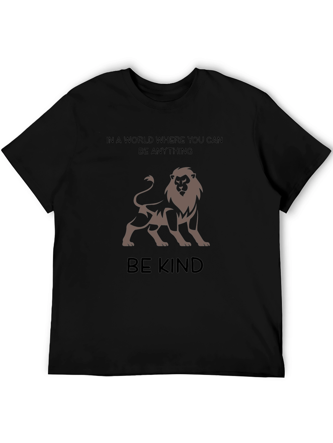 Be Kind Lion Graphic Tee - Unisex Black T-Shirt