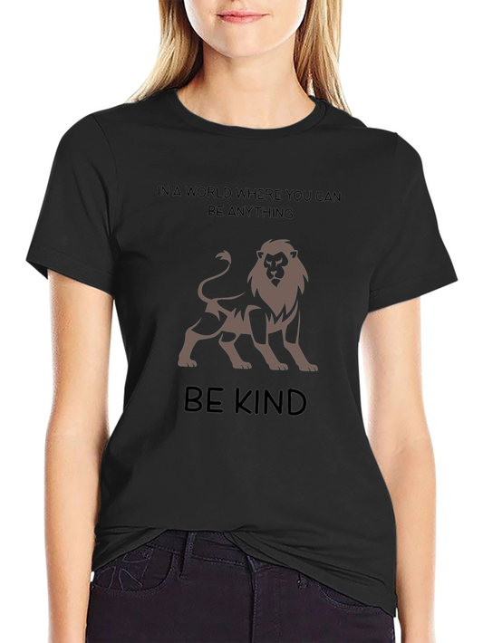 Be Kind Lion Graphic Tee - Unisex Black T-Shirt