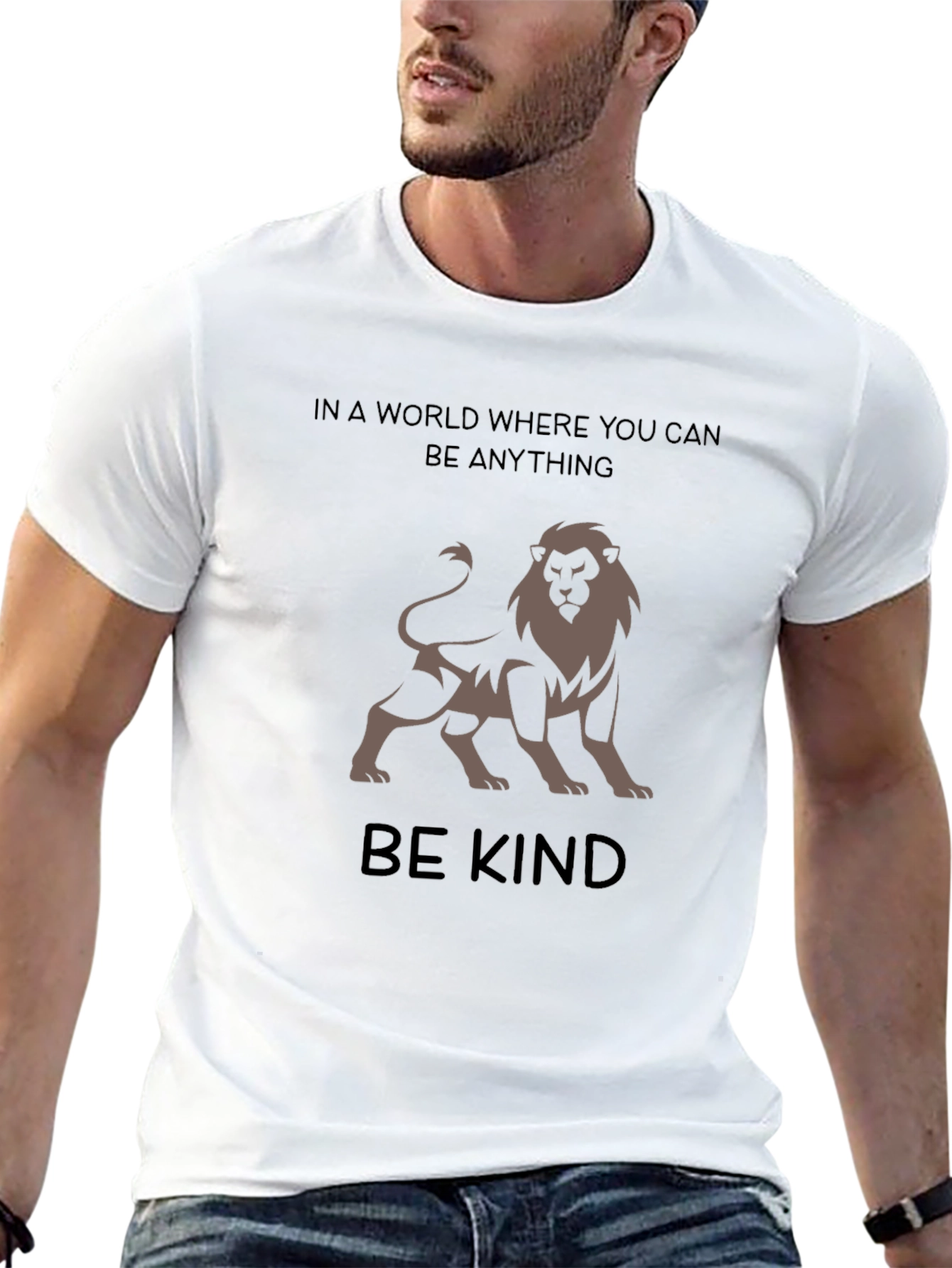 Be Kind Lion Graphic Tee - Unisex Black T-Shirt